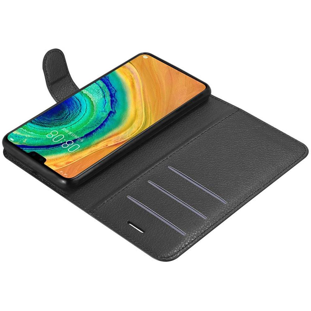 Custodia Compatibile Con Huawei Mate 30 In Nero Carbone - Coperchio Protettiva Con Chiusura Magnetica, Funzione Stand E Tasca Per Le Carte - Foto 8