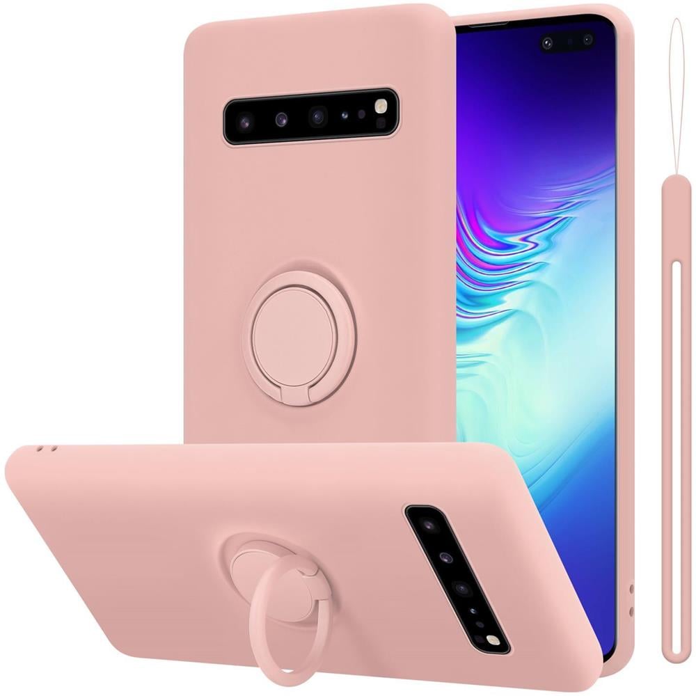 Custodia Compatibile Con Samsung Galaxy S10 5g In Liquid Rosa - Coperchio Protettivo In Silicone Tpu Flessibile Con Anello - Foto 1