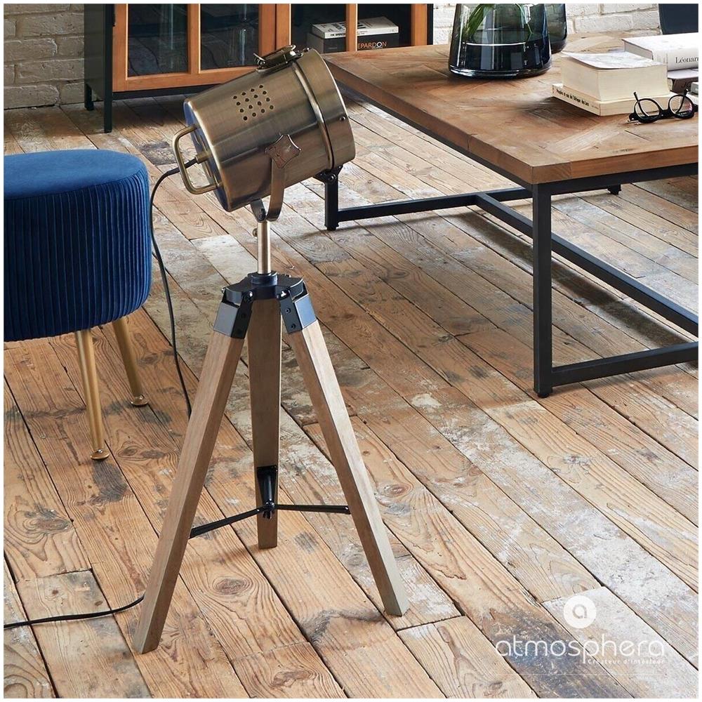 Lampada Decorativa In Metallo Su Tre Gambe, 68 Cm, Marrone - Foto 7