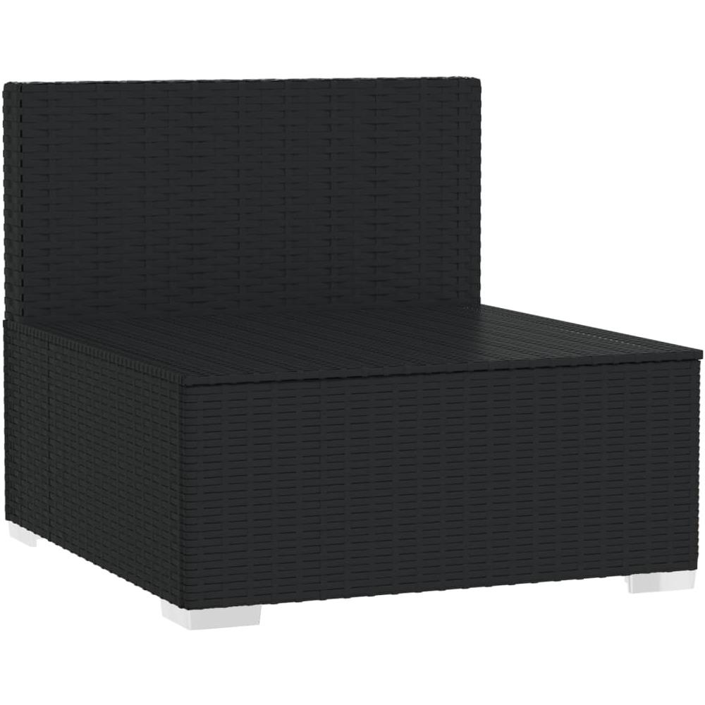Divano A 3 Posti Con Cuscini In Polyrattan Nero - Foto 7