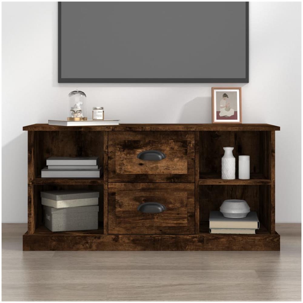 Mobile Porta Tv Rovere Fumo 99,5x35,5x48cm In Legno Multistrato - Foto 1