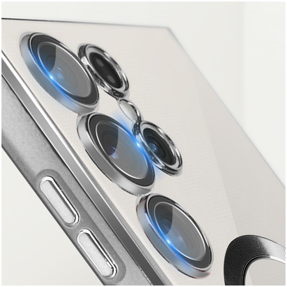 Cover Magsafe Per Samsung S23 Ultra + Protezione Fotocamera Trasparente /argento - Foto 2