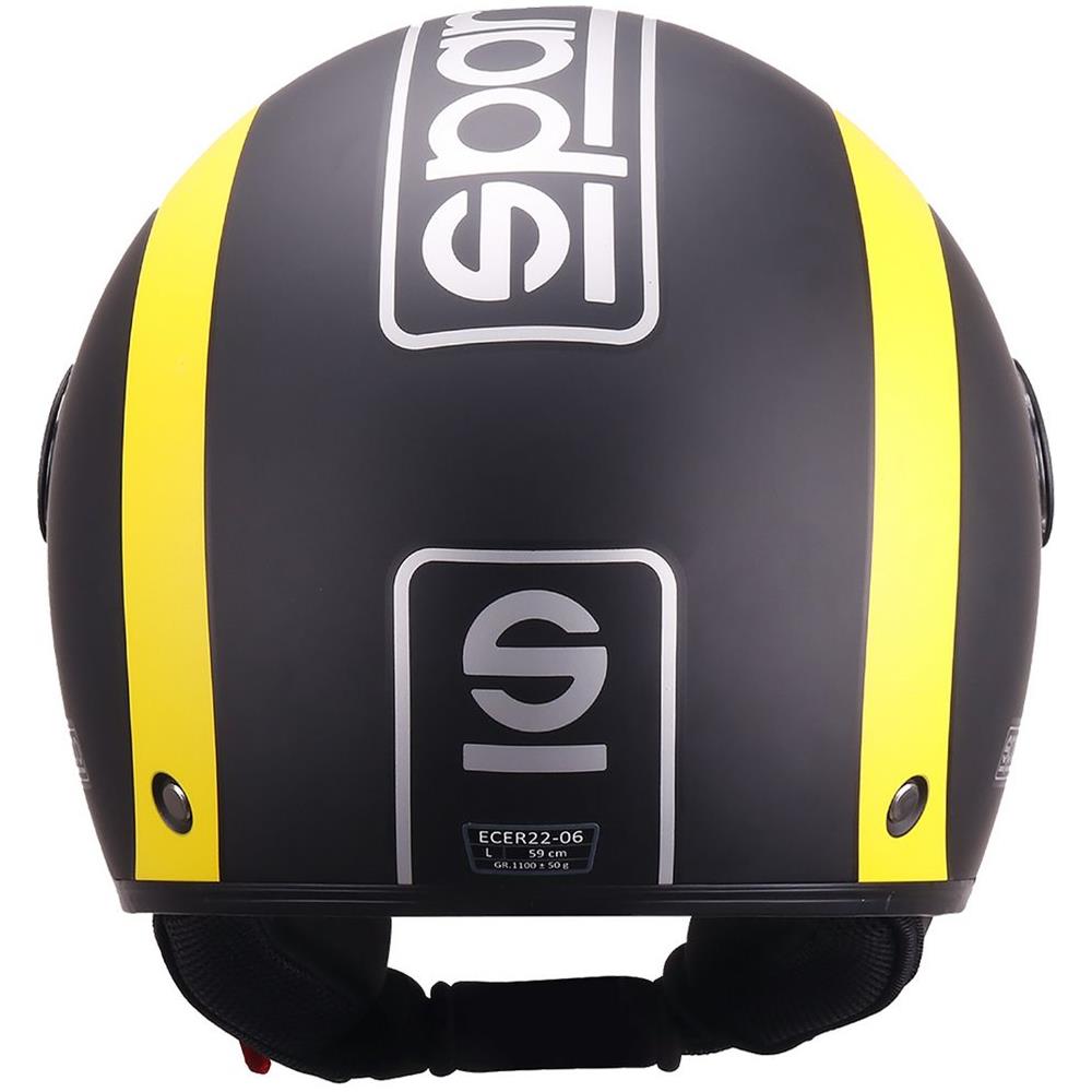 Casco Demi-jet Per Moto Nero E Giallo Con Calotta In Abs Taglia L - Foto 3