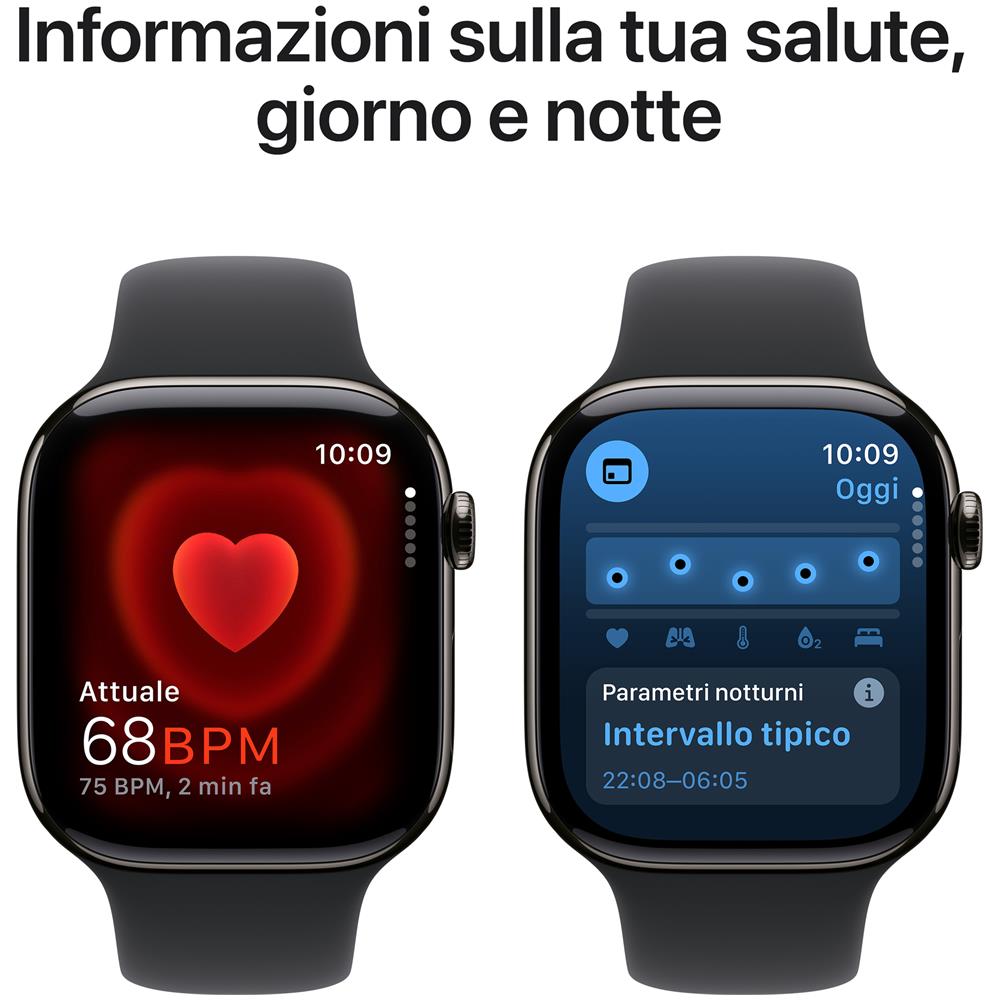 Watch Series 10 Serie 10 GPS + Cellular 46mm Cassa in Titanio color Ardesia con Nero Sport Band - M /L - Foto 10