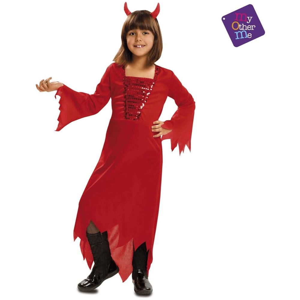 Costume del Demone Rosso 3-4 Anni (Vestito e Fascia) - Foto 1