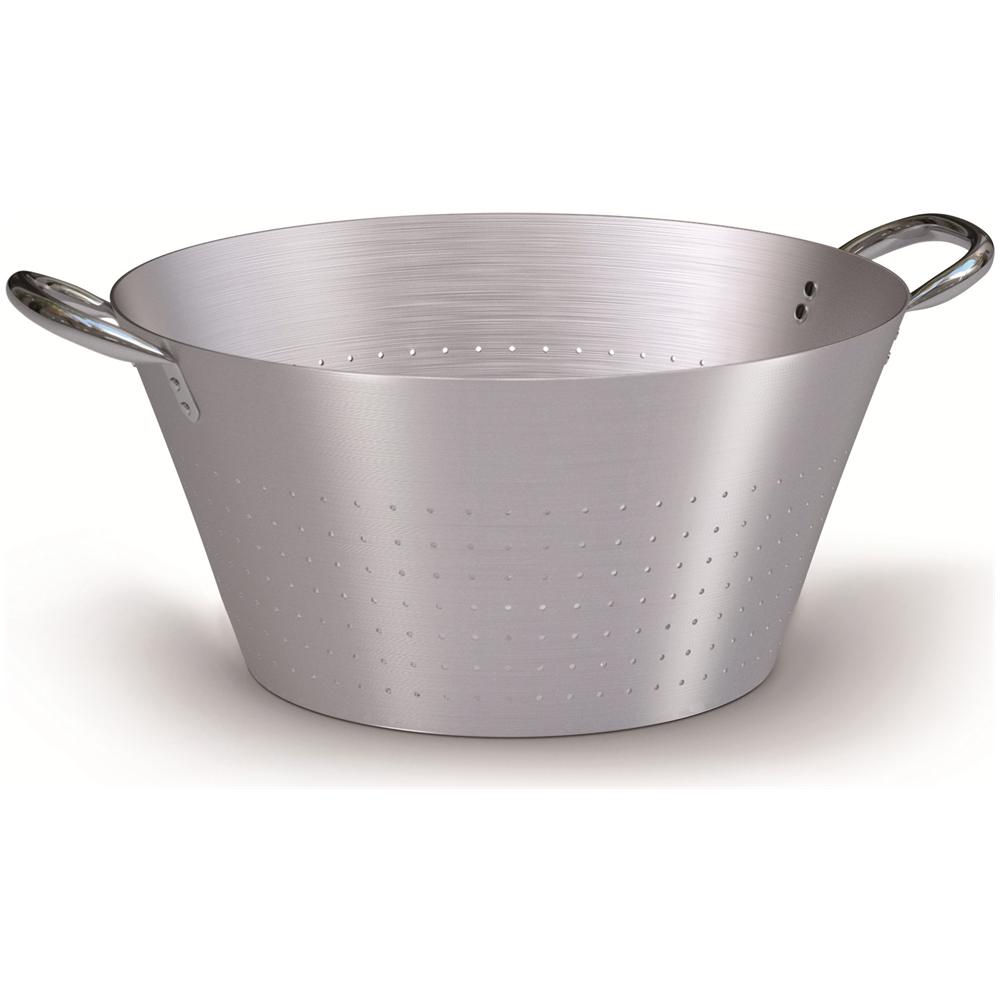 Colapasta Conico In Alluminio Con Maniglie In Acciaio Inox - Diametro Cm 32 - Altezza Cm 16 - Foto 1