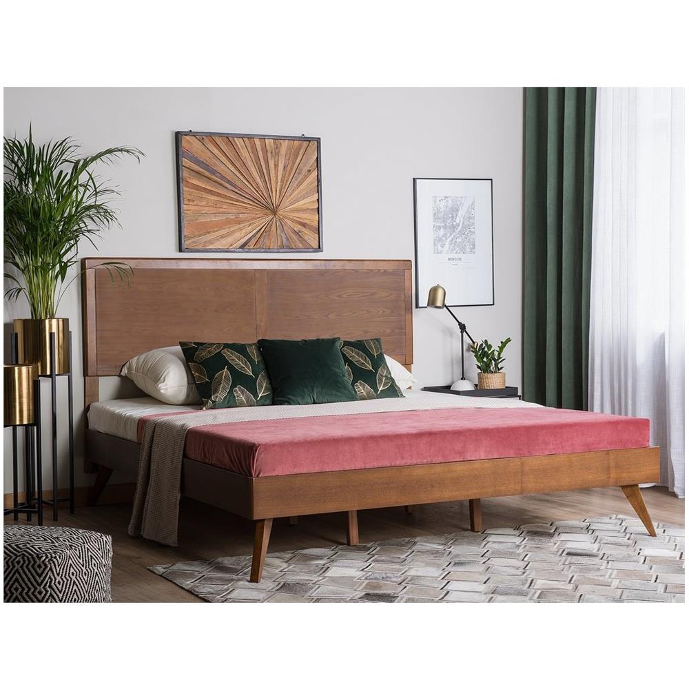 Letto A Doghe In Legno Marrone Scuro 160 X 200 Cm Istres - Foto 1