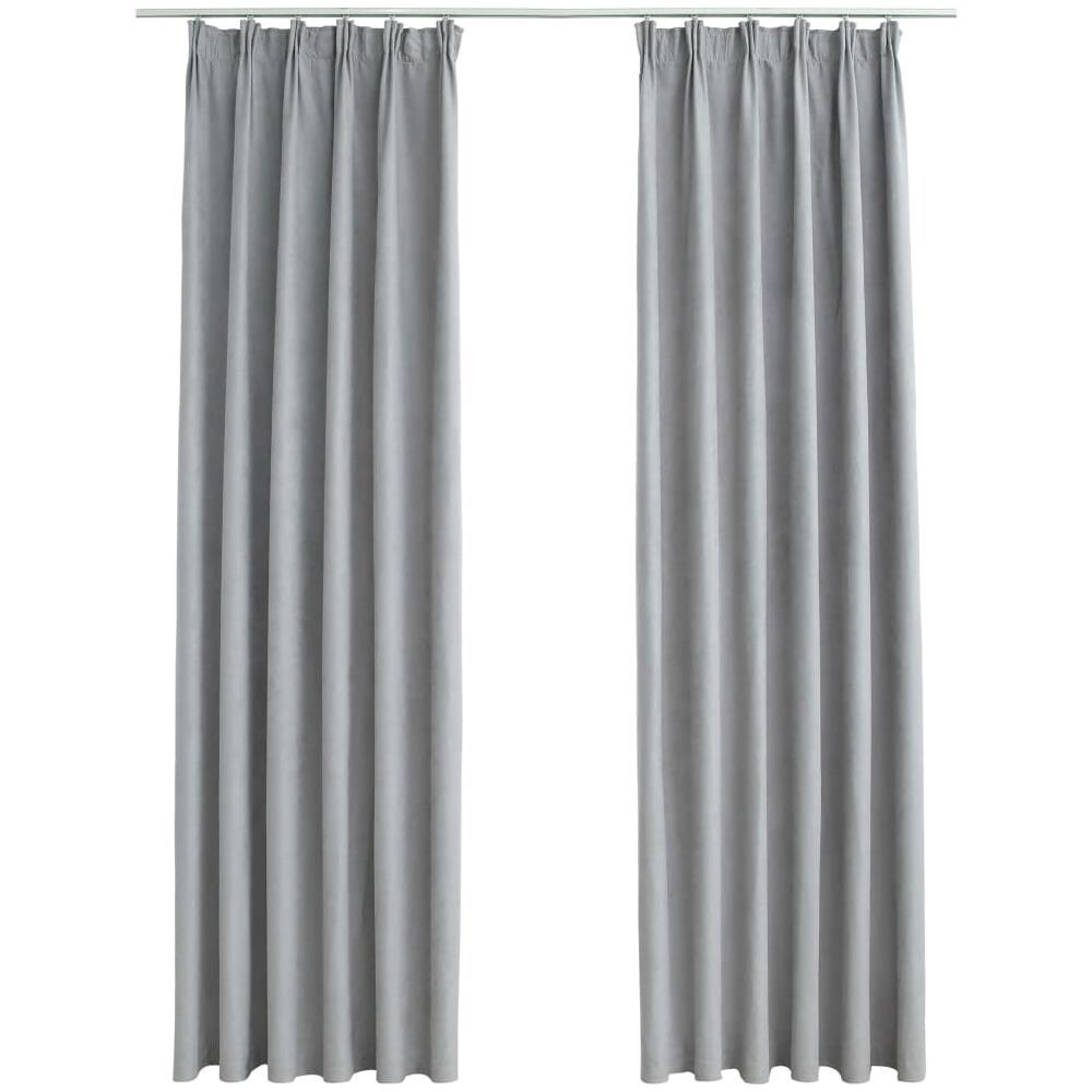 Tende Oscuranti Con Ganci 2 Pz Grigie 140x175 Cm - Foto 2