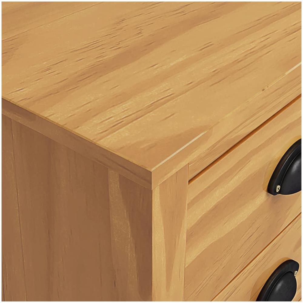 Comodini Hill Grigi 2 pz 46x35x49,5 cm Legno Massello di Pino - Foto 2