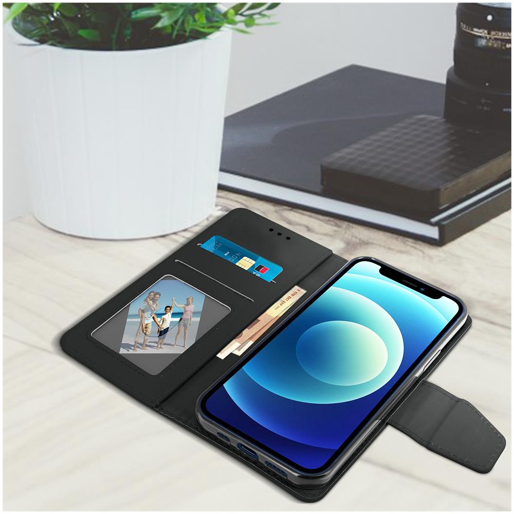 Custodia Iphone 12 Mini A Portafoglio Funzione Supporto - Nero - Foto 6