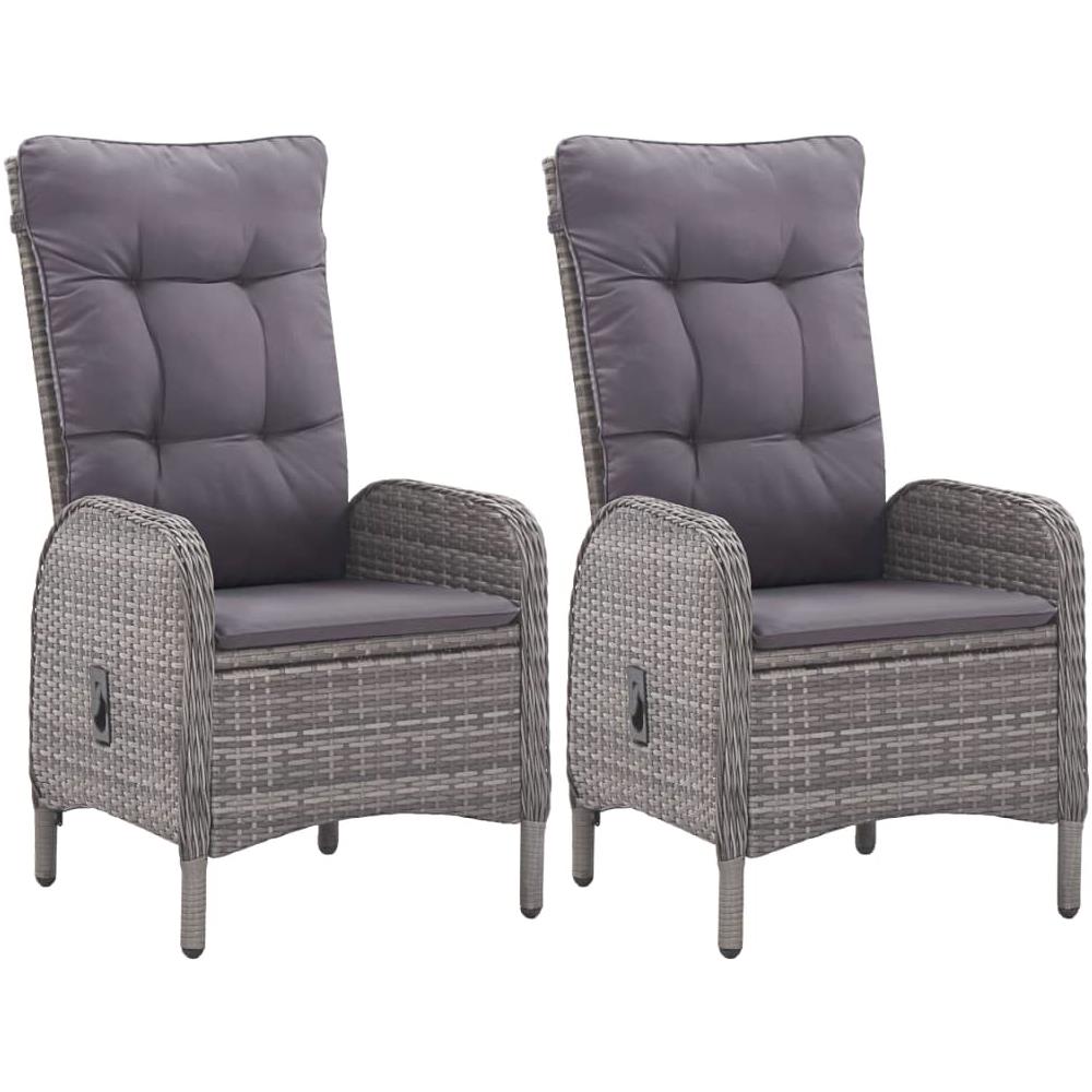 Set da Bistrot 3 pz in Polyrattan e Legno Acacia Grigio - Foto 3
