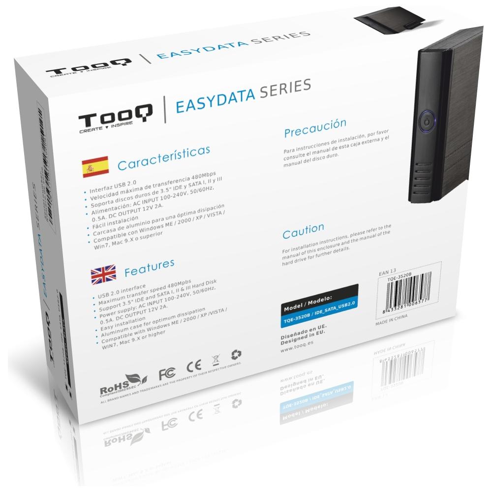 TQE-3520B, HDD, IDE, SATA, Seriale ATA II, Serial ATA III, Femmina, Nero, Alluminio, ext2, FAT32, HFS, NTFS - Foto 1