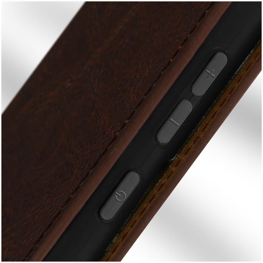 Custodia Per Galaxy S21 Fe In Vera Pelle Con Portafoglio Marrone Scuro - Foto 2