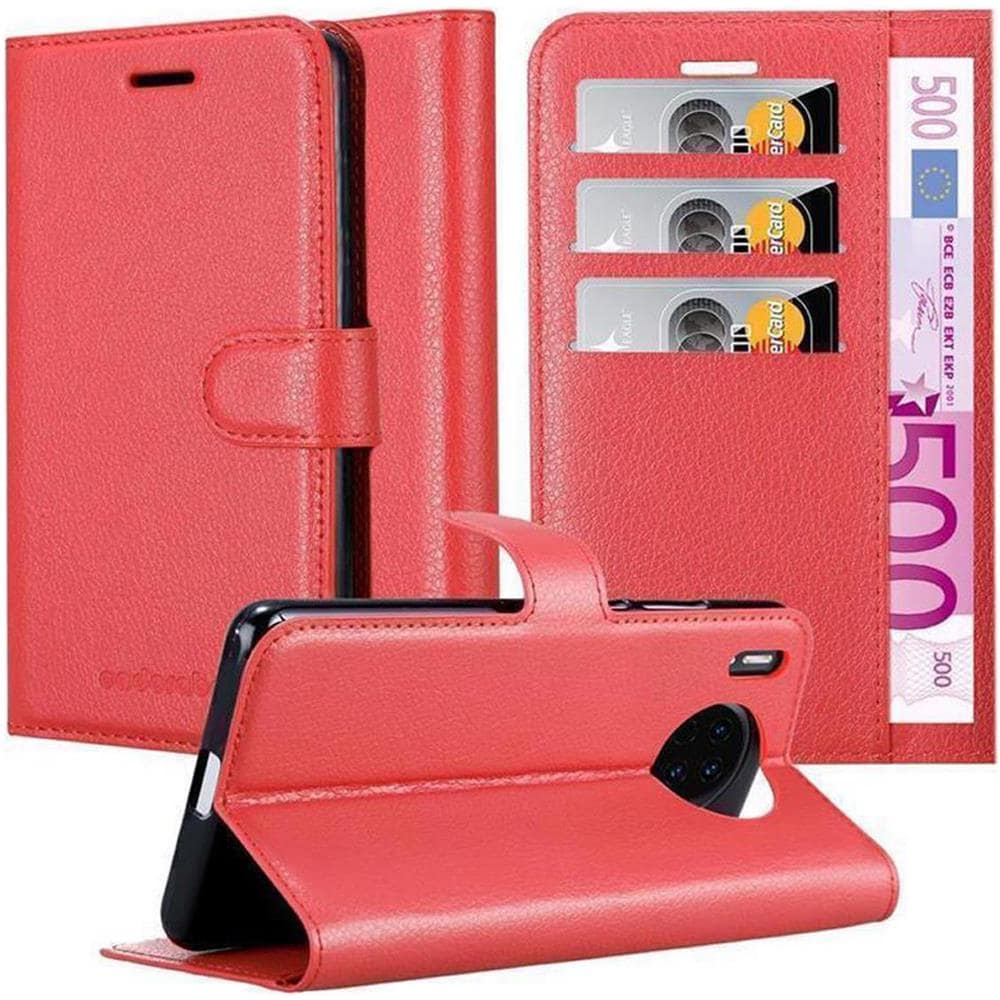 Custodia Compatibile Con Huawei Mate 30 In Rosso Carminio - Coperchio Protettiva Con Chiusura Magnetica, Funzione Stand E Tasca Per Le Carte - Foto 1