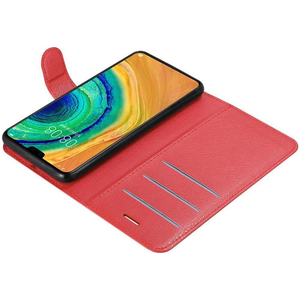 Custodia Compatibile Con Huawei Mate 30 In Rosso Carminio - Coperchio Protettiva Con Chiusura Magnetica, Funzione Stand E Tasca Per Le Carte - Foto 8