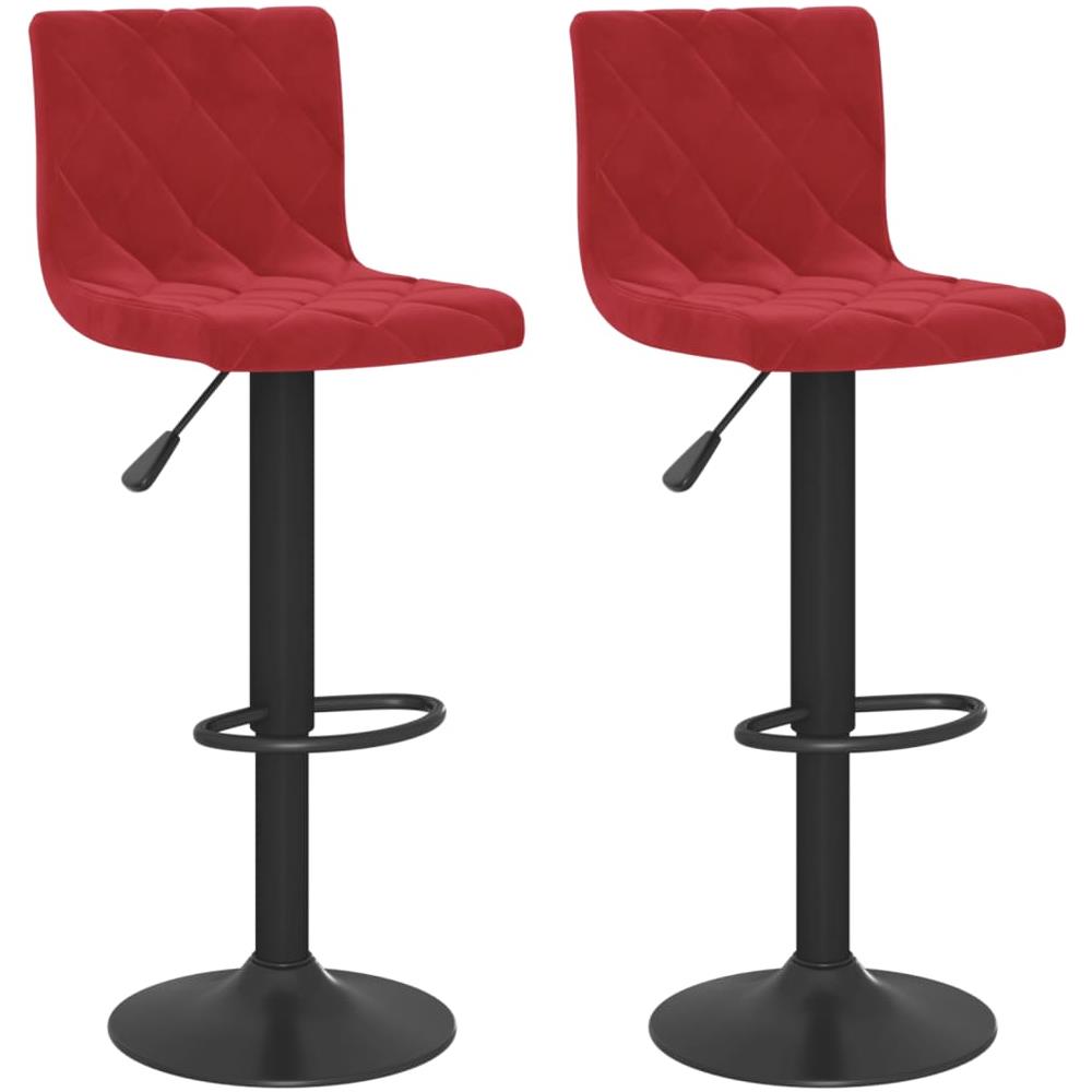 Sgabelli Da Bar 2 Pz Rosso Vino In Velluto - Foto 2