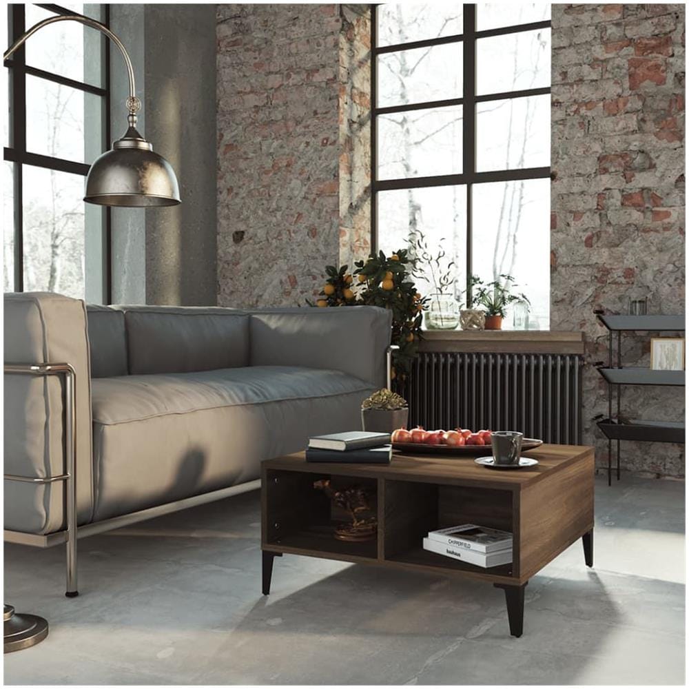 Tavolino Da Salotto Rovere Marrone 60x60x30 Cm In Truciolato - Foto 1