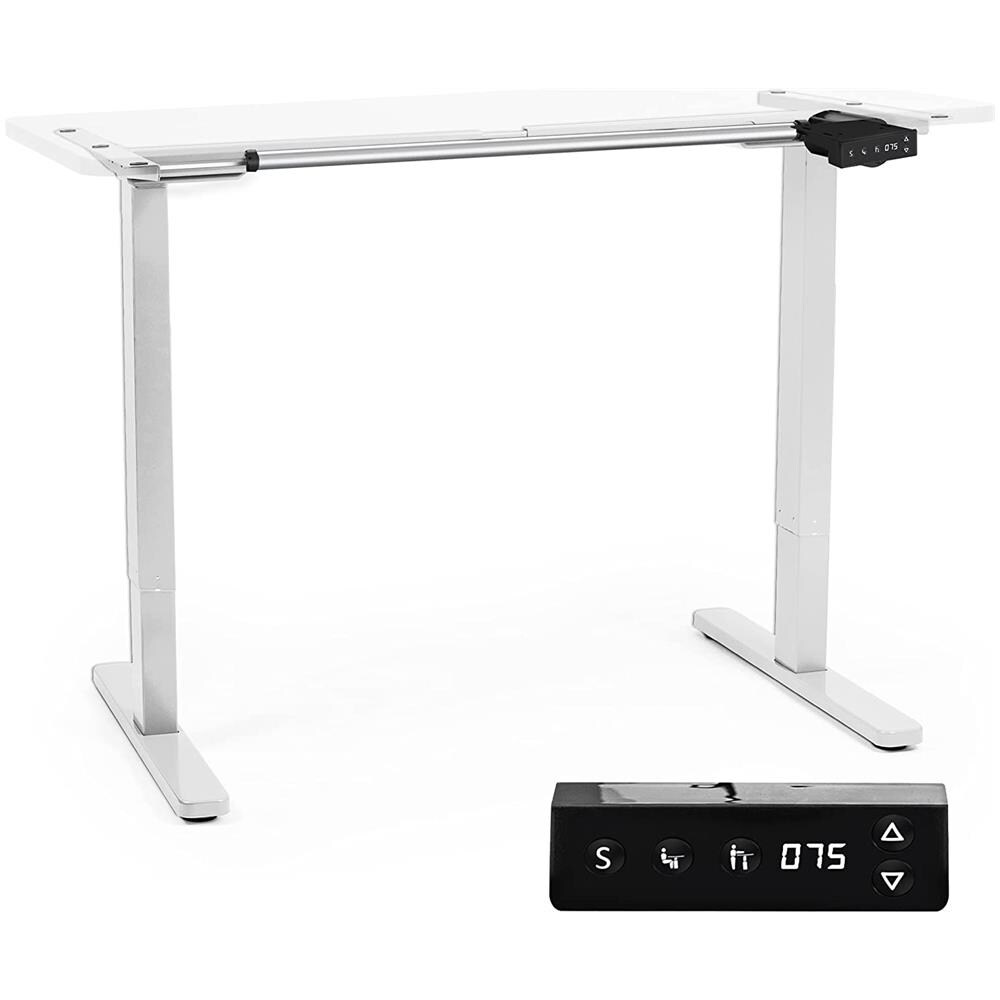Tm12we Telaio Per Scrivania Elettrico - Altezza Regolabile 71 - 116 Cm - Postazione Di Lavoro Ergonomica - Funzione Memoria - 2 Livelli - Meccanismo Singolo Di Sollevamento - Bianco - Foto 1