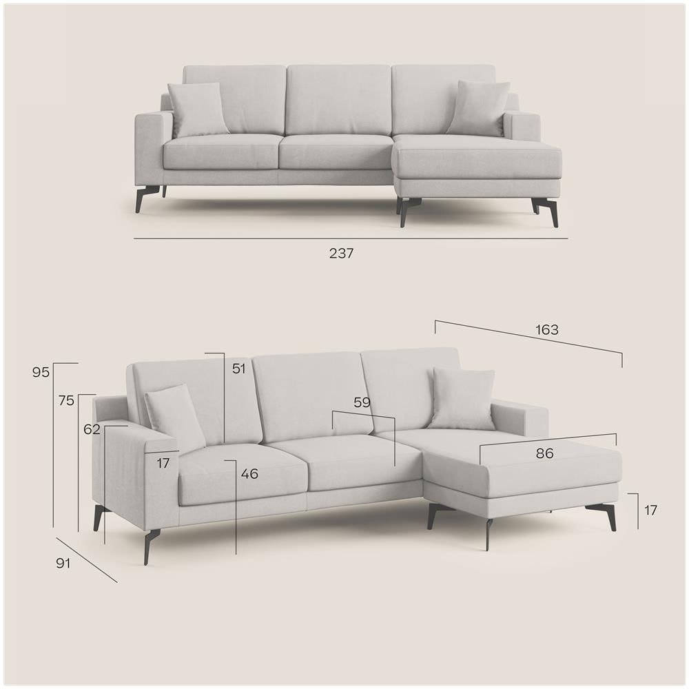 Prestige Divano Angolare Reversibile In Microfibra Smacchiabile T11 Marrone X - Foto 7