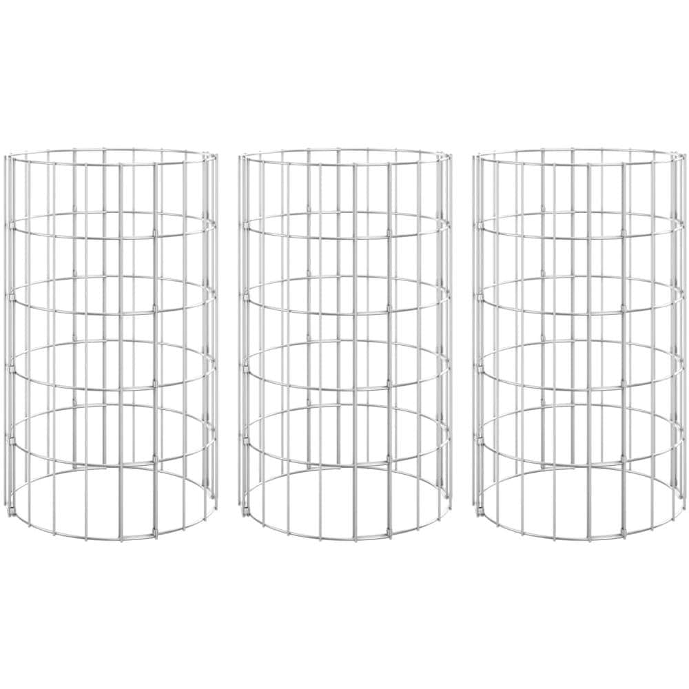 Fioriere Gabbione Circolare 3 Pz In Acciaio Zincato Ø30x50 Cm - Foto 1