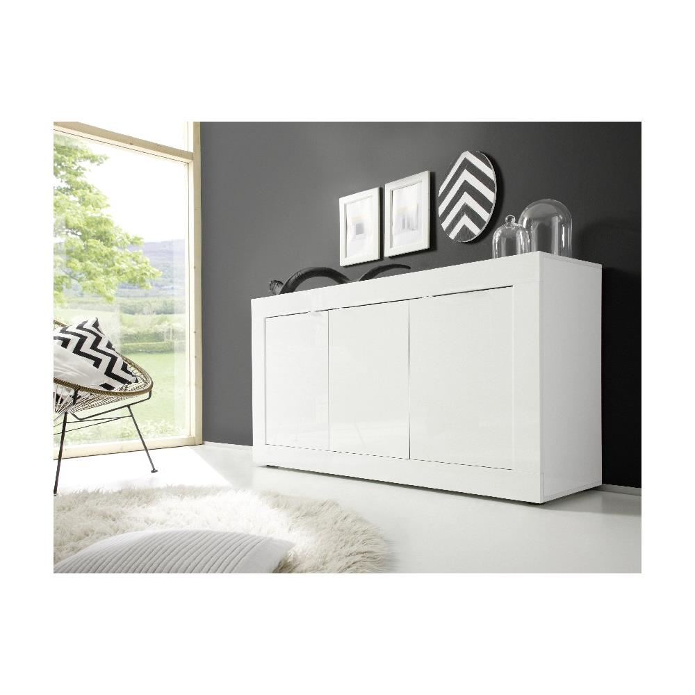 Mobile Multiuso Basic - 4 Ante, Ripiani - Per Sala, Camera, Cucina, Ingresso - Bianco In Truciolare Melaminico, 160 X 43 X 86 Cm - Foto 1