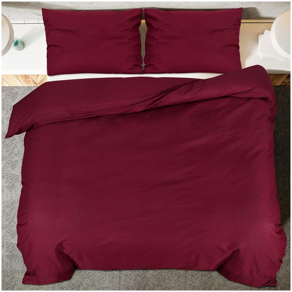 Set Copripiumino Bordeaux 200x220 Cm In Microfibra Leggera - Foto 7