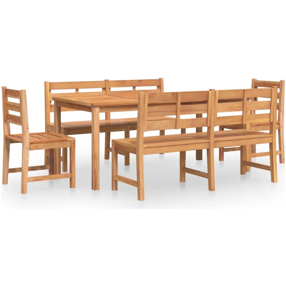 Set Da Pranzo Per Giardino 5 Pz In Legno Massello Di Teak - Foto 2
