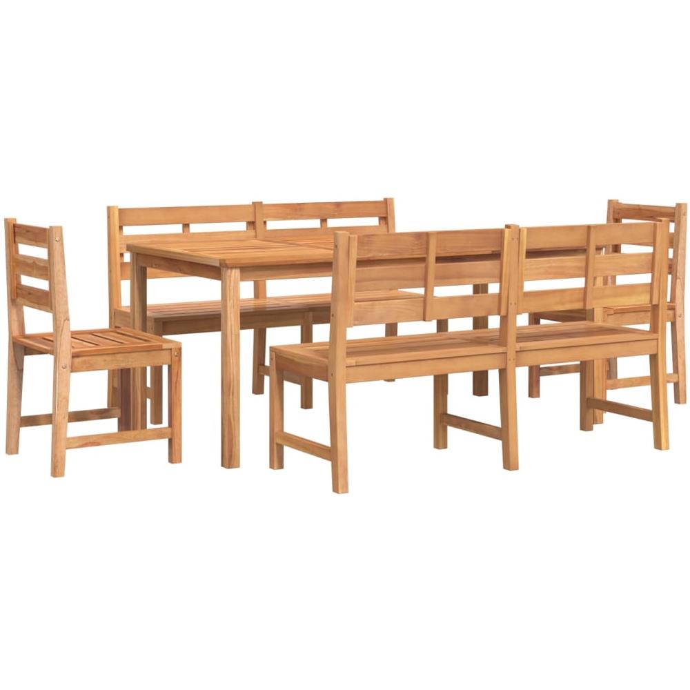Set Da Pranzo Per Giardino 5 Pz In Legno Massello Di Teak - Foto 3