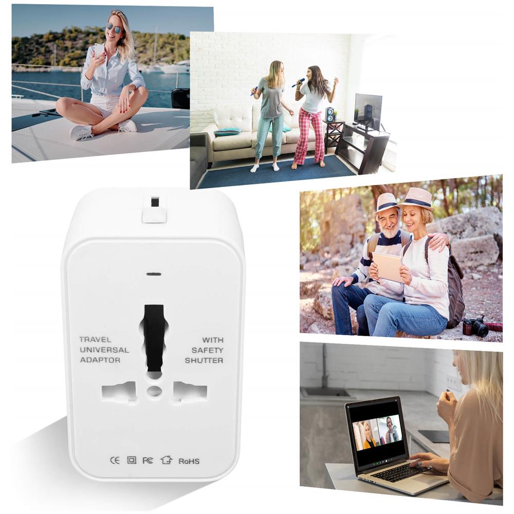 Adattatore Da Presa Australia, Europa, Stati Uniti E Regno Unito Compatto Bianco - Foto 2