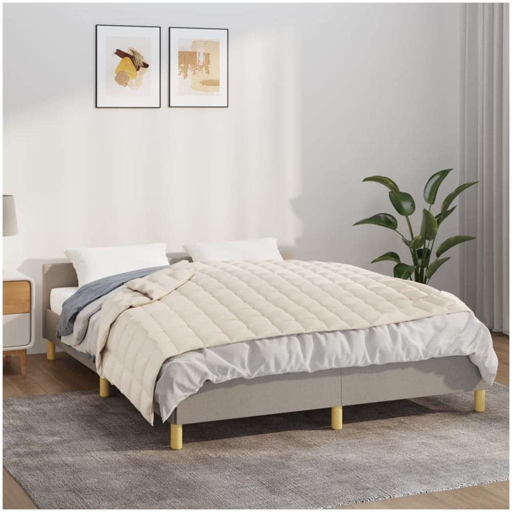 Coperta Ponderata Crema Chiaro 140x200 Cm 6 Kg Tessuto - Foto 1