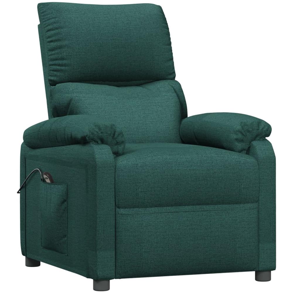 Poltrona Elettrica Reclinabile Verde Scuro In Tessuto - Foto 3