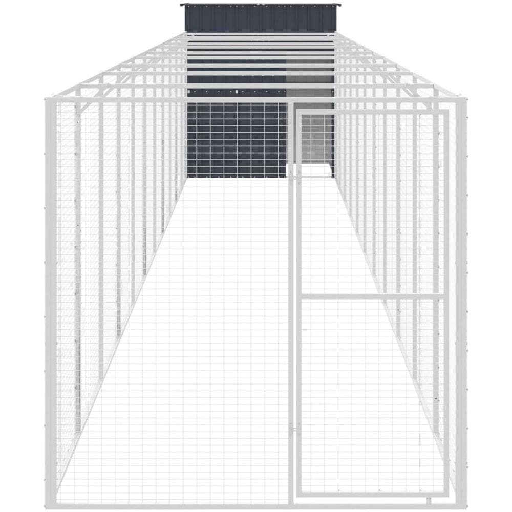 Casetta Cani Con Corsa Antracite 165x1271x181cm Acciaio Zincato - Foto 3