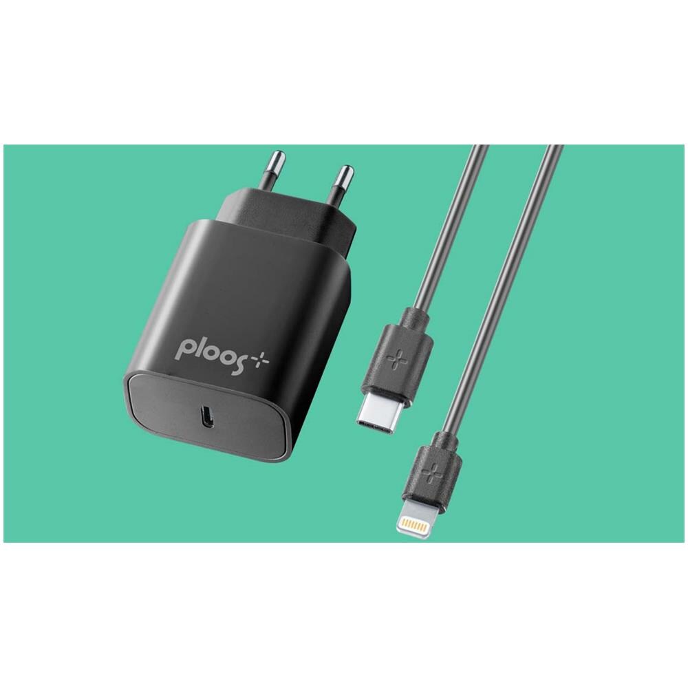 Caricabatterie da Rete Kit USB-C Adattatore 20W + USB-C a Lightning Nero - Foto 1