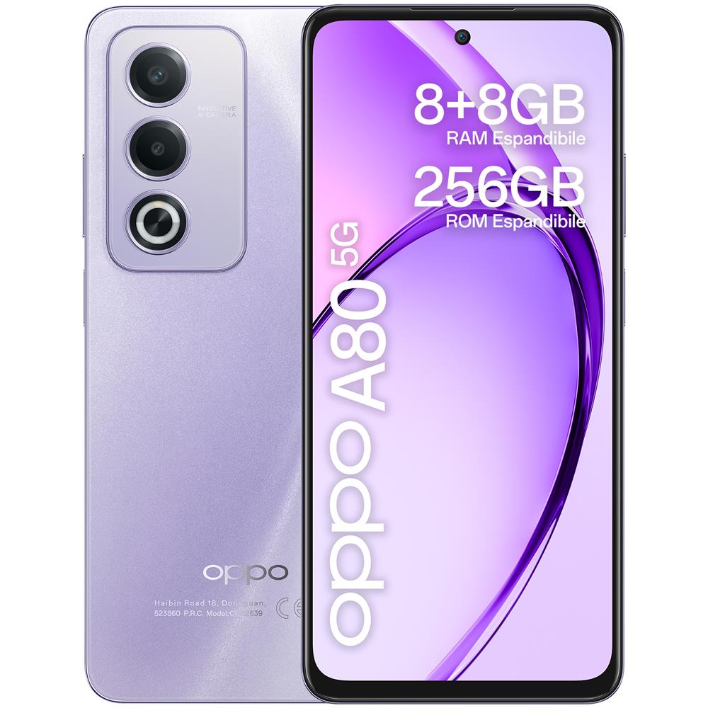 A80 5G 256GB 8GB Ram Display 6.7"HD+ 120HZ Fot. 50+2MP Front. 8MP 5100mAh Moonlight Purple - Foto 1
