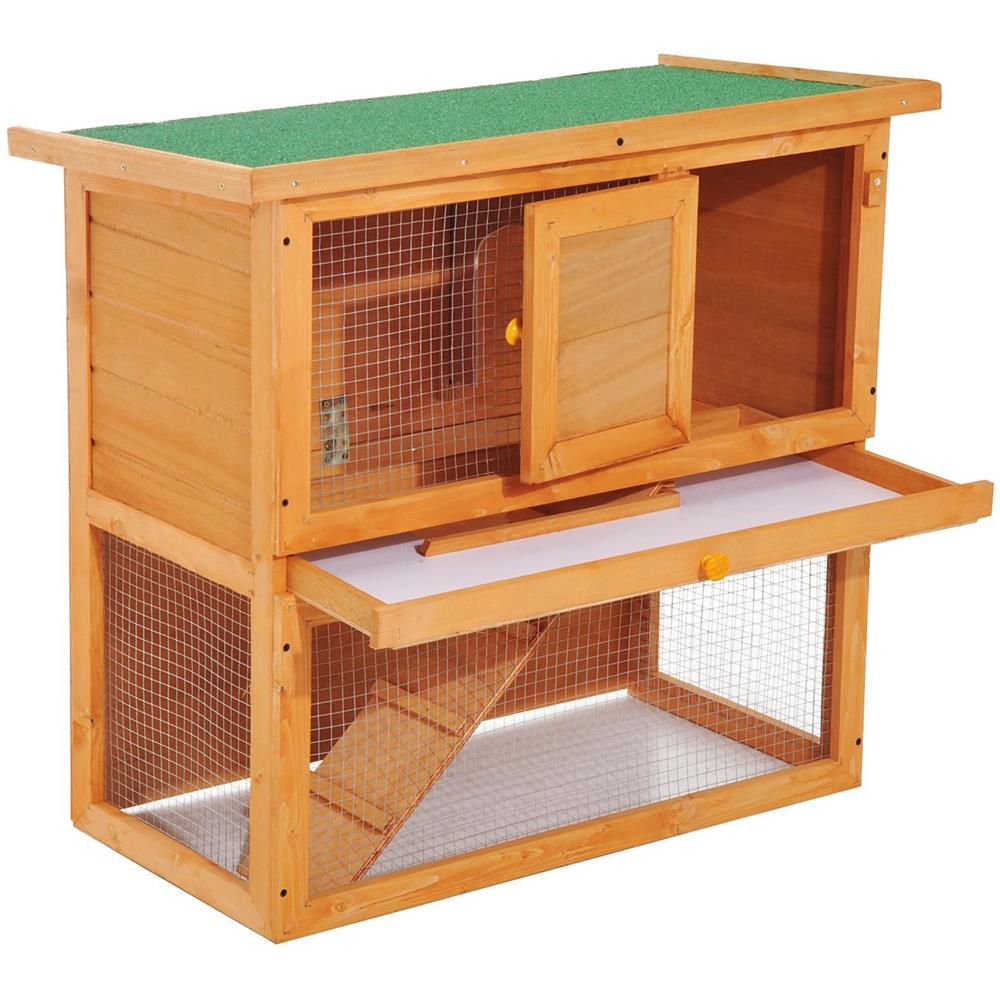 Gabbia Per Conigli Conigliera Da Esterno In Legno Di Abete, 90x45x80cm - Foto 1