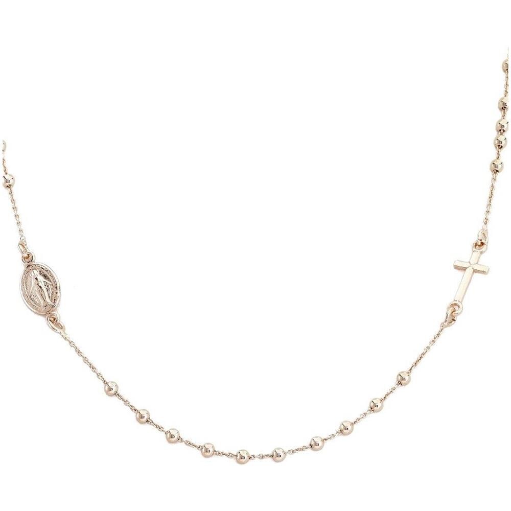 Collana In Argento 925 - Collezione Rosari - Colore Rosè - Misura Unica Rosario Girocollo (grani Diam. 2,5mm)  - Foto 1