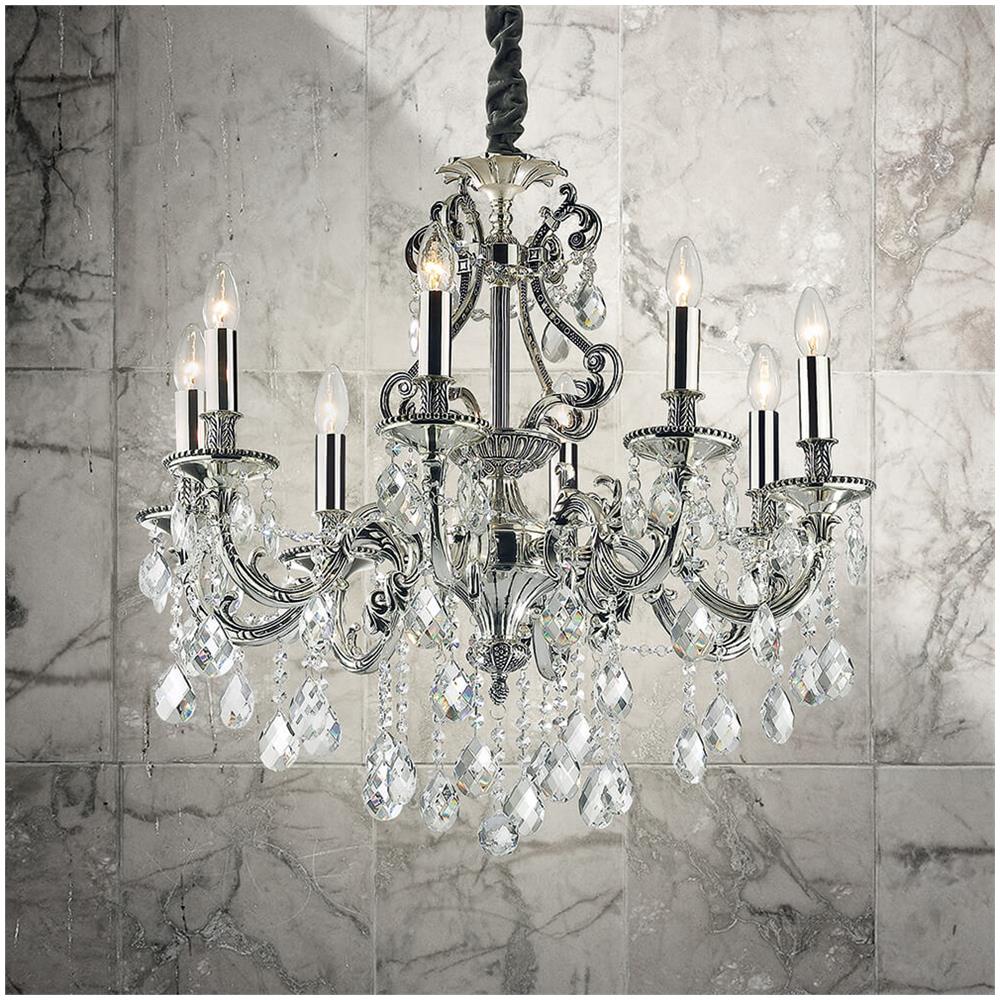 Lampada A Sospensione 8 X 40w E14 Ideal Lux Argento - Foto 2