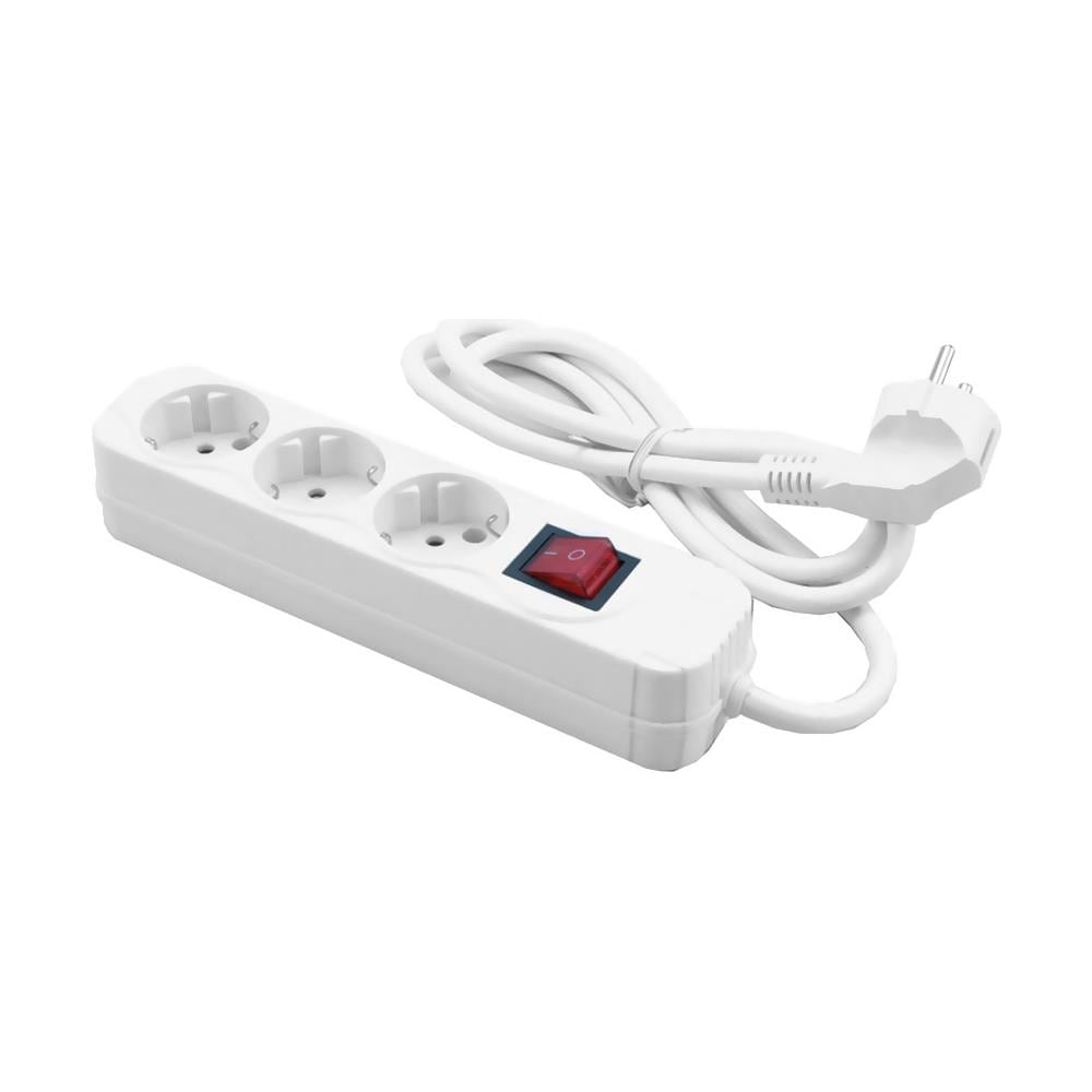Ciabatta 3 Porte Con Switch On / off, Prese A Prova Di Bambino Con Messa A Terra, 1.4 Metri Bianco - Mrcs205 - Foto 1