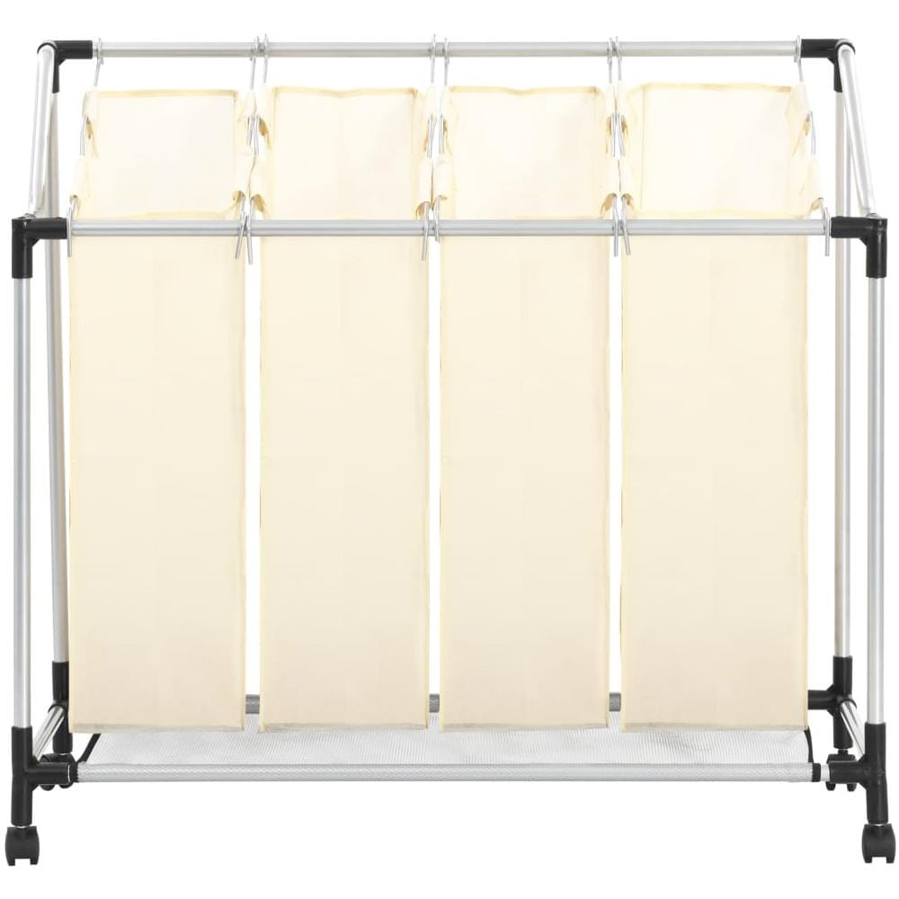 Portabiancheria Con 4 Sacchi Crema In Acciaio - Foto 2