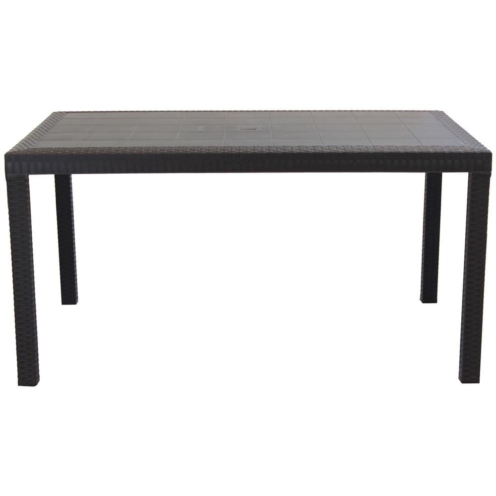 Caligola - Set Tavolo Fisso In Wicker Cm 150 X 90 Compreso Di 4 Sedute - Foto 4