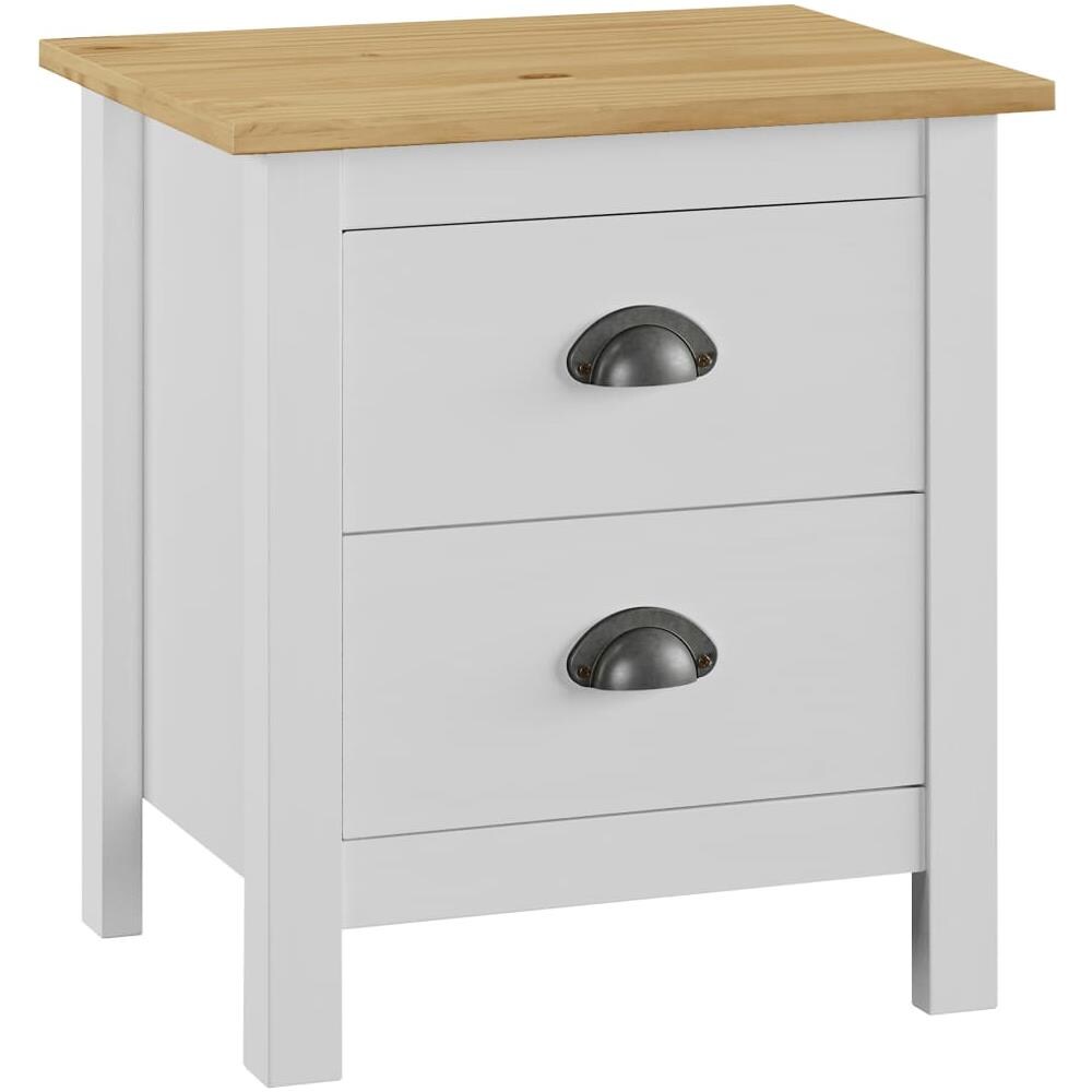 Comodino Hill Bianco 46x35x49,5 cm Legno Massello di Pino - Foto 1