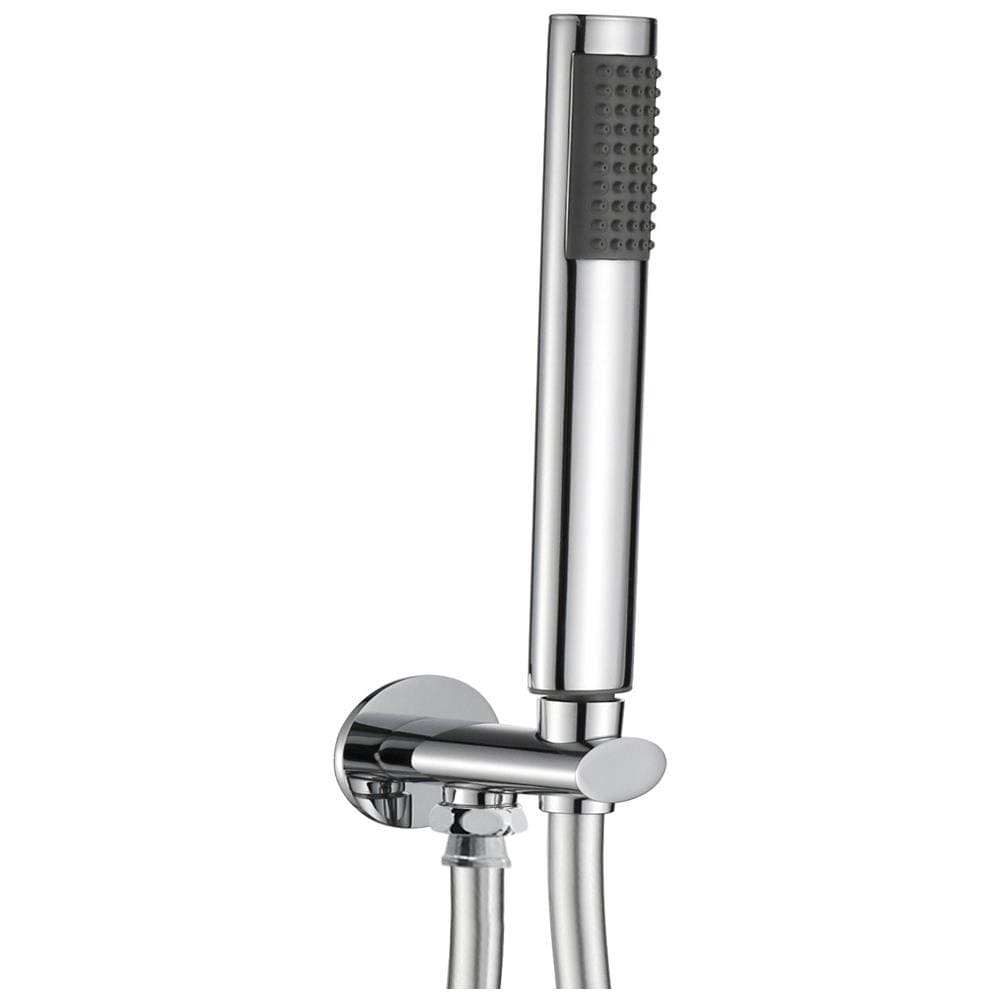 Kit Set Doccia Ottone Cromato Completo Di Supporto Presa Acqua Con Flessibile E Doccetta Ovale - Foto 1