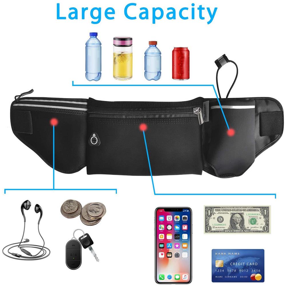Esecuzione Di Idratazione Cintura Con Supporto Bottiglia Dacqua Doppie Tasche Esecuzione Marsupio Con Cinghia Regolabile Per Marathon Training Fitness Escursionismo Misura Per Liphone Xs Max Xr E Serie Del Telefono Samsung - Foto 2