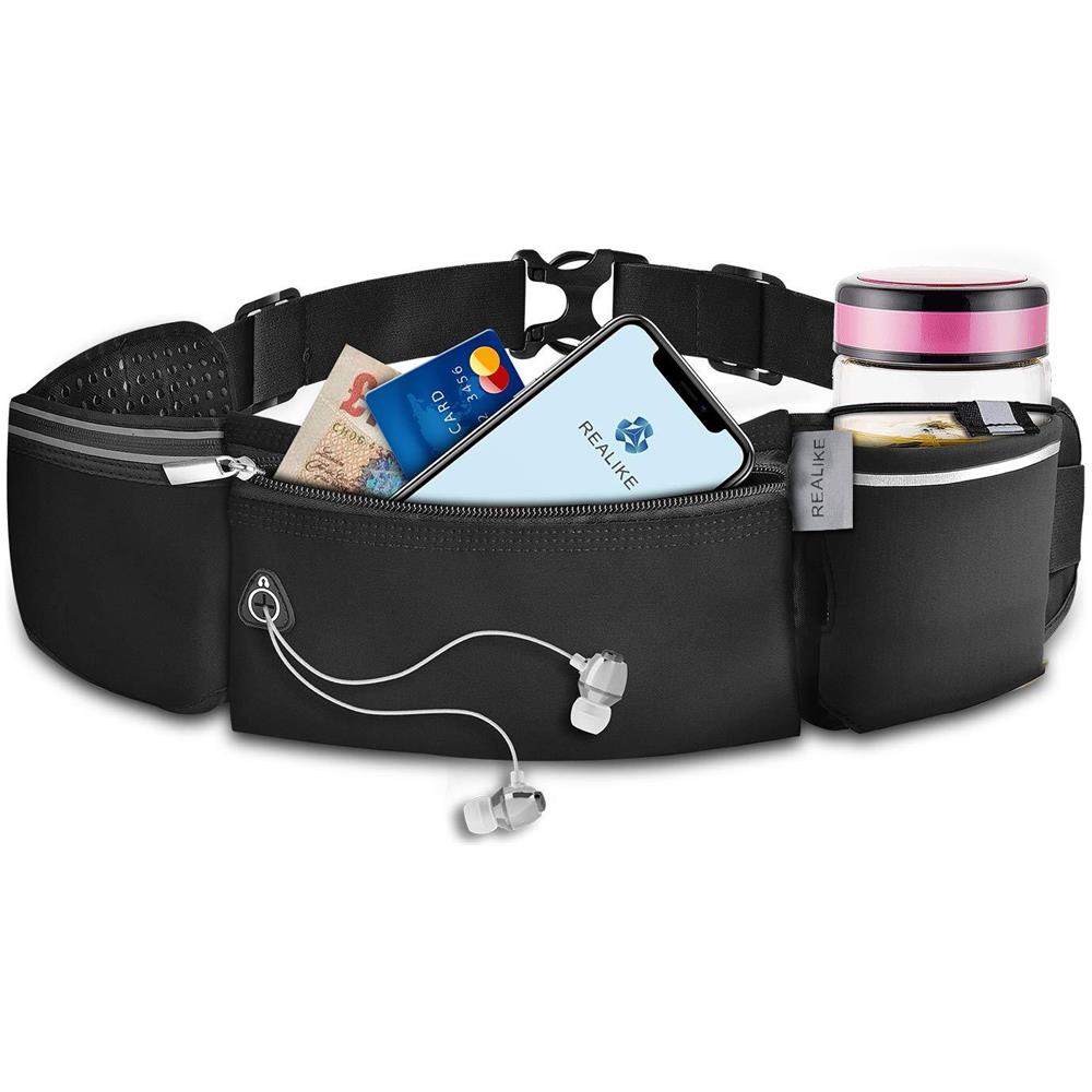 Esecuzione Di Idratazione Cintura Con Supporto Bottiglia Dacqua Doppie Tasche Esecuzione Marsupio Con Cinghia Regolabile Per Marathon Training Fitness Escursionismo Misura Per Liphone Xs Max Xr E Serie Del Telefono Samsung - Foto 1