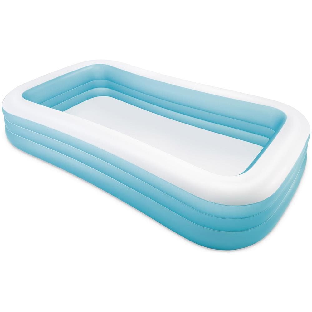 58484NP - Piscina Gonfiabile Family Rettangolare 305x183x56 cm Colore Bianco /Azzurro - Foto 1