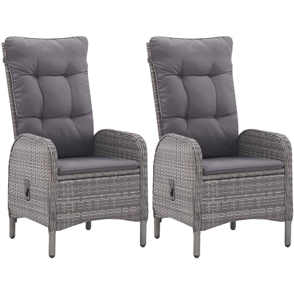 Set da Bistrot da Giardino 3 pz in Polyrattan e Vetro Grigio - Foto 2