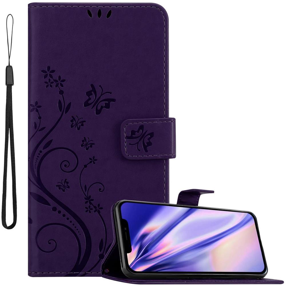 Cadorabo Custodia Compatibile Con Apple Iphone 13 Mini In Lilla Scuro Fiore - Coperchio Protettivo In Design Floreale Con Chiusura Magnetica, Funzione Stand E Slot Per Carte - Foto 1