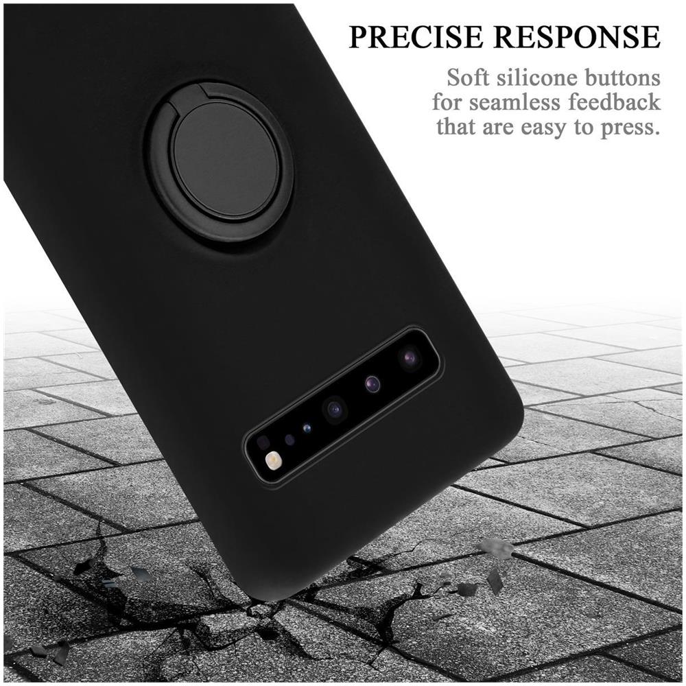 Custodia Compatibile Con Samsung Galaxy S10 5g In Liquid Nero - Coperchio Protettivo In Silicone Tpu Flessibile Con Anello - Foto 8