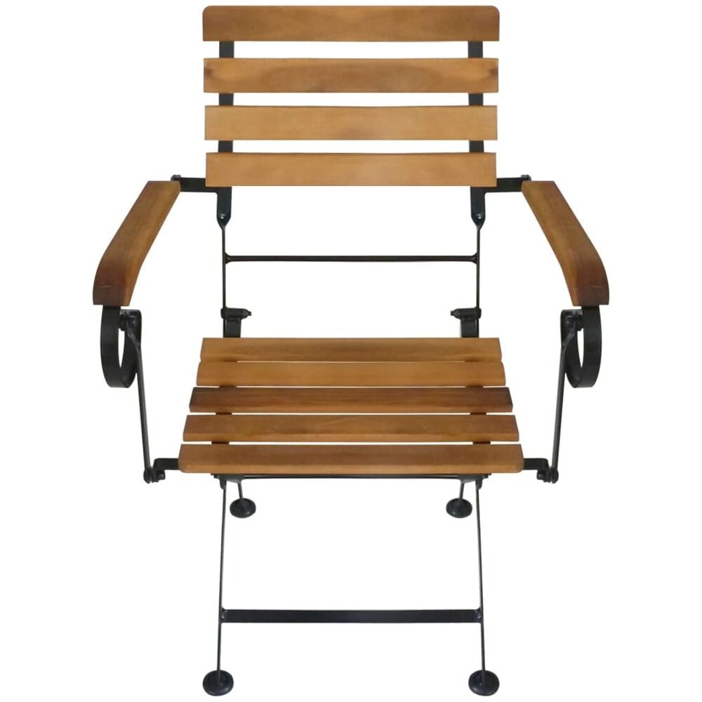 Sedie Da Giardino Pieghevoli 4 Pz In Acciaio E Legno Acacia - Foto 3