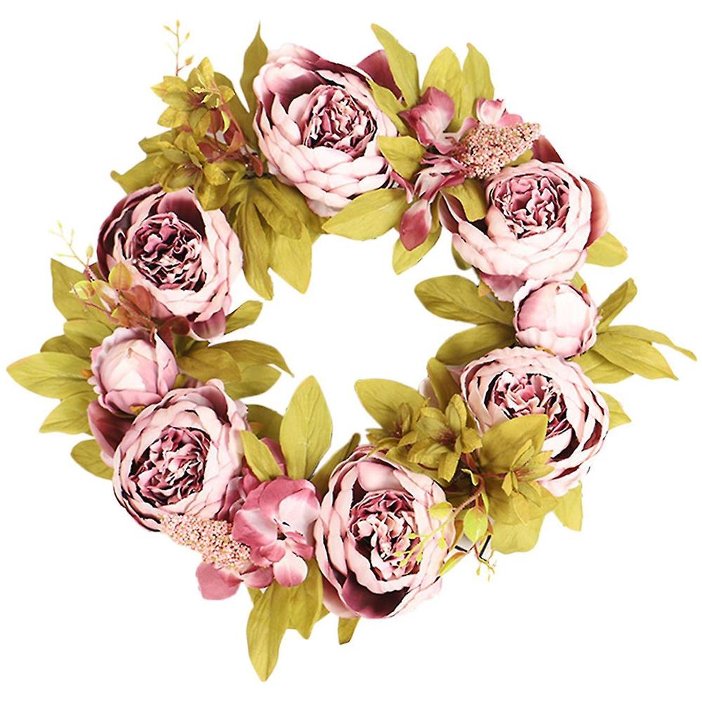 Ghirlanda Primavera 45 Cm Con Fiori Artificiali - Decorazione Porta D'ingresso O Tavolo, Fogliame Realistico - Foto 7